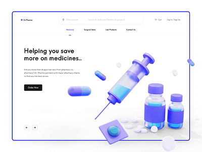 Dr Pharma - Online Pharmacy 3d branding capsule concept design figma graphic design logo medical medicine motion graphics pharmacy photoshop pill syringe ui vector