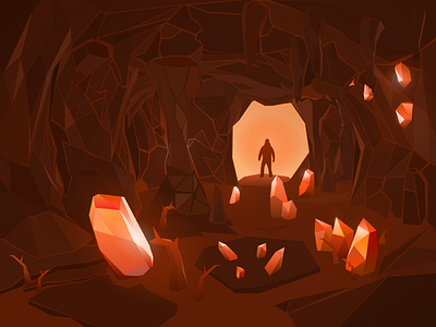 Gemstone Explorer cave explorer gemstone illustration