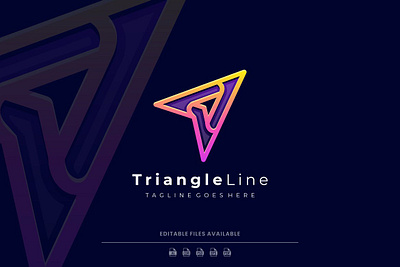 Triangle Line Art Gradient Logo 3d 3d letter abstract animation branding concept creative design gradient graphic design illustration logo motion graphics poligon triangle typography ui vector vector logo