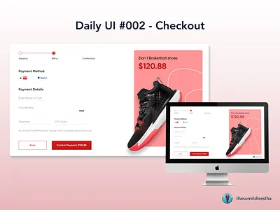 Daily UI #002 - Checkout card checkout payment paymentpage ui visa