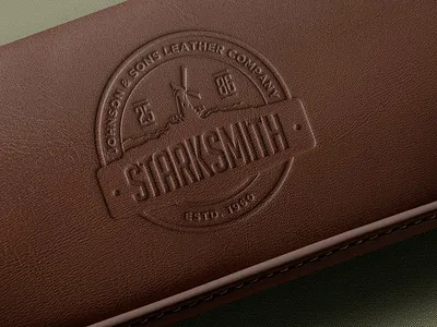 Debossed Leather Logo Mockup 3d 3d text 80s animation branding design designposter graphic design illustration leather light logo logo text mockup motion graphics ui