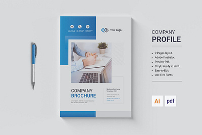 Company Profile 3d animation branding catalog clean company company profile design graphic design illustration indesign logo magazine motion graphics print printable template ui