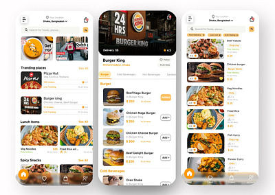 Food Delivery App Design app app design branding design food food delivery food delivery app food recipe illustration presentation typography ui ux ux design