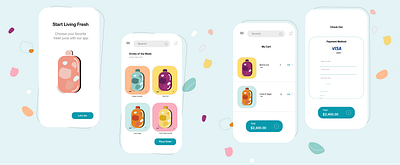 Ui Design for Live Fresh Juice App app food app food illustration illustration juice app mobile app ui ui design