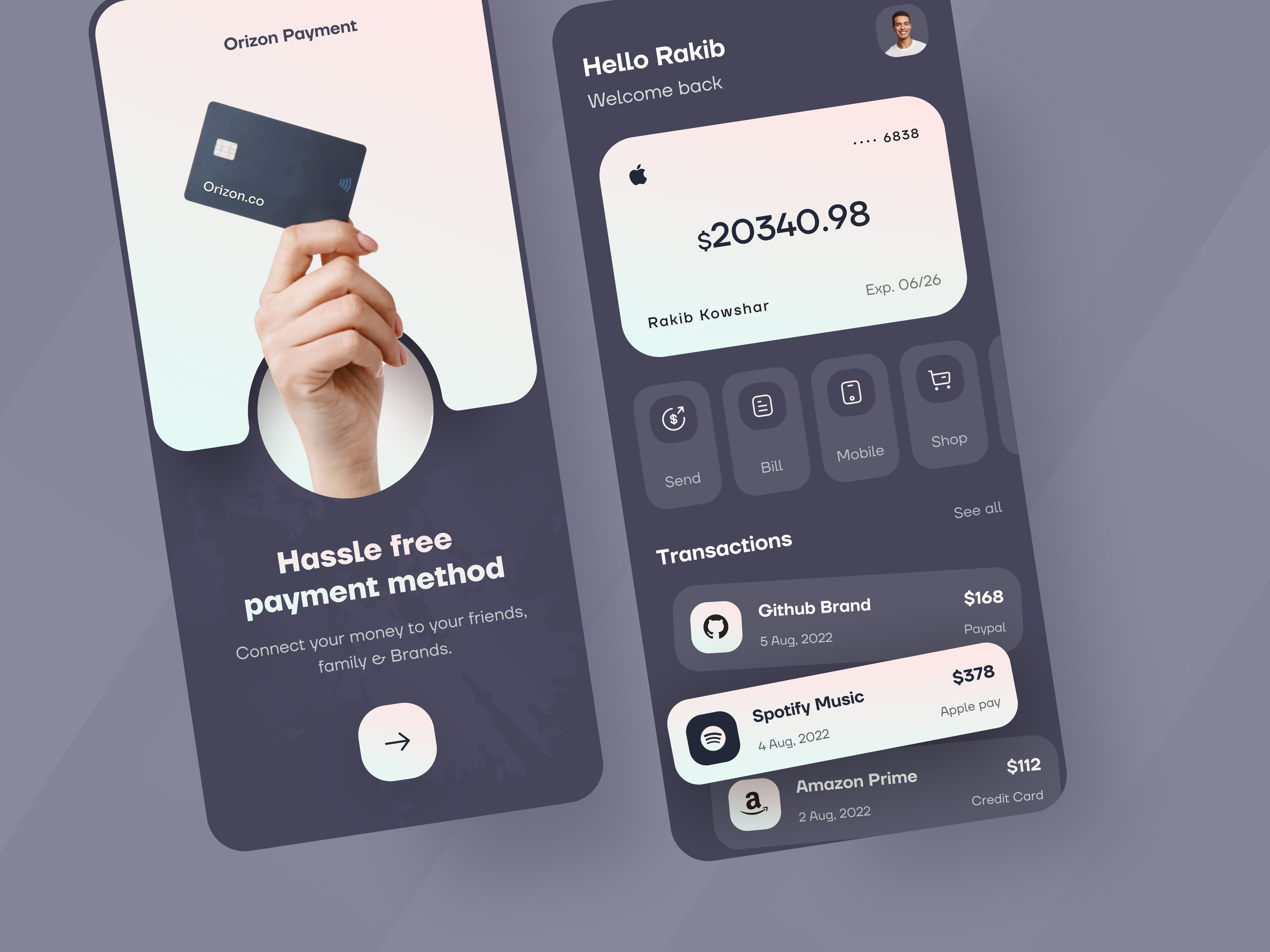 Finance App By Rakib Kowshar For Orizon: UI/UX Design Agency On Dribbble