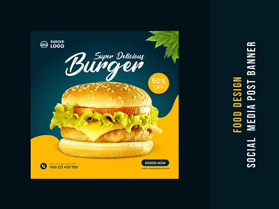 Food Social Media Banner Design ads advertise banner branding business commercial corporate banner design food banner healthy food instagram instagram banner logo post banner sale social web banner