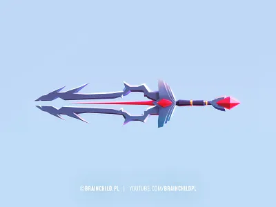 3D low poly fantasy sword in Blender | Youtube.com/brainchildpl 3d 3d art 3d modeling brainchild concept art design digital art digitalart game icon illustration low poly lowpoly medieval modeling prop props sword weapon weapon design