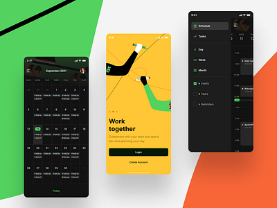 Calendar App — Month View android app calendar dark ios mobile ui ux