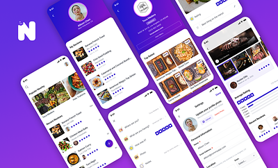 Nommy App app branding design food ios mobile rating review ui web app