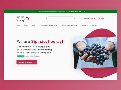 Daily UI – Day 003 (Landing page) dailyui design ecommerce landing page ui ux wine