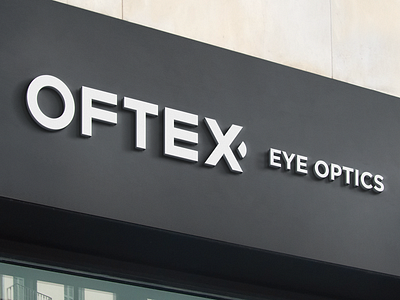 Shop Signage branding eye logo minimal optics shop signage wall x