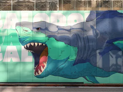 Megalodon Illustration adobe affinity design affinity photo art branding design digital art graphic design hoarding illustration illustrator photoshop procreate shark