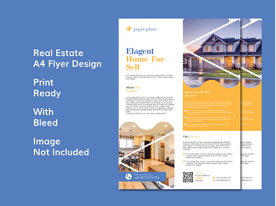 Real Estate A4 Flyer Design Template a4 a4 flyer design blue brochure clean creative flyer design free golden modern print ready real estate real estate flyer design simple