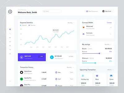 Crypto Wallet Dashboard Design app design bitcoin branding chart clean coinbase dashboard fintech illustration logo metamask minimal money ofspace wallet webapp website website design
