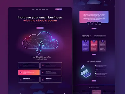Cloud service provider landing page design | Real Mehedi cloud service dark mode landing page home home page landing landing page landing page design landingpage saas site uidesign uiux userinterface uxui web 3 web 3.0 web design web page web site website design