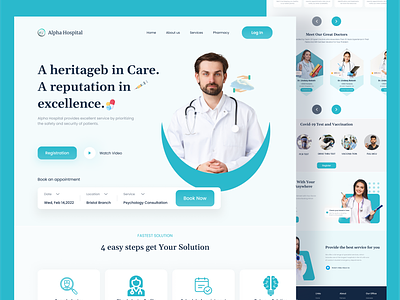 Medical Website Landing Page clinic consultation design doctor healthcare homepage hospital landing page medical care medical landing page pharmacy website landing page sylgraph telemedicine ui ui design ux web webapp website website design