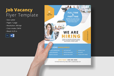 We Are Hiring / Job Vacancy Flyer hiring company hiring flyer job recruitment job vacancy psd vacancy flyer we are hiring word template