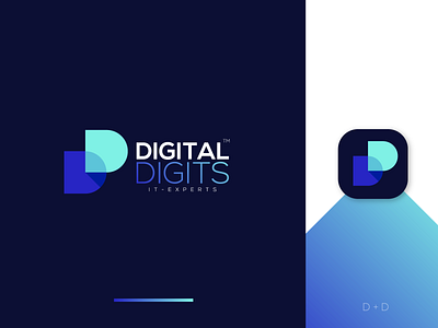 Digital Digits v2 d d d logo design designer digital digits digital logo digits logo gradient inspiration it it company logo letter d logo maker modern simple