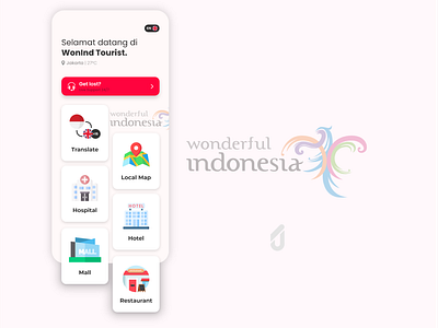 WonInd Tourist Mobile App Design Concept app application design graphic design hospital hotel illustration indonesia mall map maps minimal mobile restaurant tourist translator ui ux wonderful wonderfulindonesia