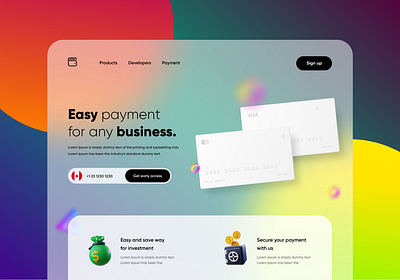 Finance/Wallet landing page 3d branding business creditcard design finance illustration payment payment transfer typography ui uiux uiuxdesign uiuxdesigner wallet walletwebsite