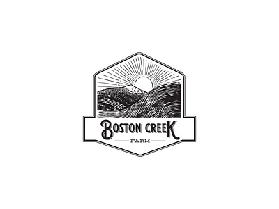 Logo ::: Boston Creek Farm alaska farm goat illustration livestock logo