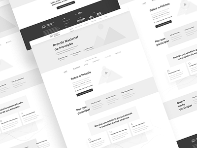 Prêmio Nacional de Inovação - Website: Wireframe clean ui design gray gray interface illustration interface sketch ui ux web wireframe