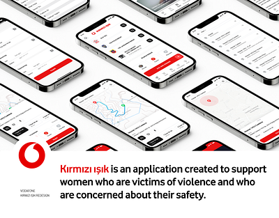 Vodafone | Kırmızı ışık app branding call for help design emergency help mobile app interface mobile navigation seek help ui violence against women