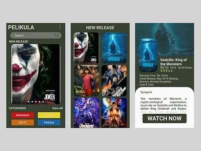 Pelikula design figma ui
