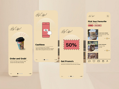 Coffee Shop App branding illustration typography ui ux vector