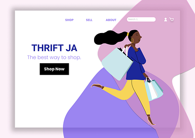 Thrift JA Ui Design aesthetic ai desktop desktop ui illustration landing page landing page design saas saas illustration thrift app thrift online ui ui design ux ux design web design web illustration