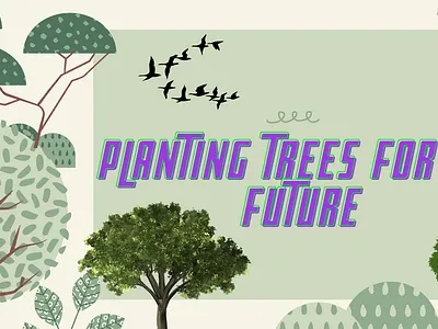 Planting trees for the future awareness graphic design poster trees