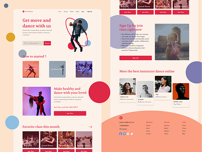 Get Dance - Move and Dance course design exploration explore ui