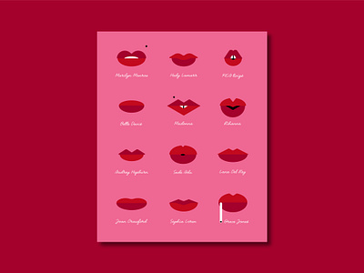 Lips celebrity creative design drawing film graphic design hollywood icons illustration illustrator lgbt music pop art pop culture retro vintage