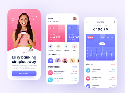 Fiino - Finance App Design app app design bank app banking banking app finance app financial fintech fintech app ios app mobile app mobile banking mobileapp online bank app online banking online wallet ui ux wallet wallet app