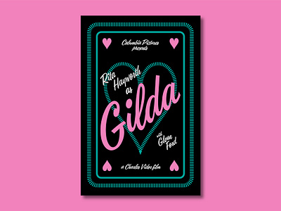 Gilda Poster 1940s 40s creative design film gilda graphic design hollywood noir pop culture poster poster design redesign retro rita hayworth type design typography vintage