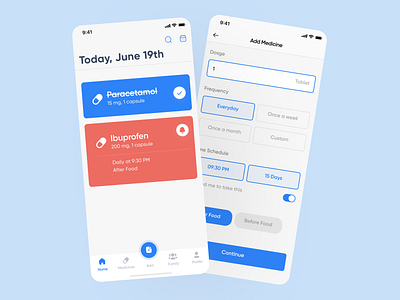 She - Medicine Reminder App app app design design dribbble interface design ios app design ios15 responsive design ui uidesign uiux