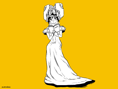 Sophisticated Lady artwork cartoon cyberfunk drawing illustration illustration art lineart linedrawing lineillustration mechanical retro sf woman