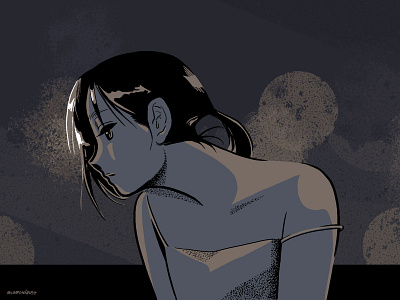 Quiet nights artwork cartoon city doodles drawing illustration illustration art lineart linedrawing lineillustration night retro woman