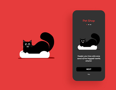 Black Cat animal app cat design flat illustration kitten minimal pet pet shop ui vector