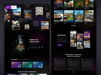 Hotel Landingpage black theme concept design design hotel booking landingpage ui design uplabs challange