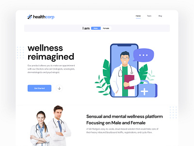 Landing Page Exploration design dribbble health care health care website health platform landing page ui userinterface ux