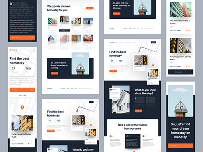 Menetap - Responsive Design booking homepage homestay hotel landing page map responsive