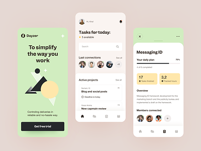 Dayzer Mobile application design interface startup ui ux