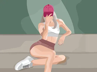 Sporty girl bookillustration cover design cover illustration design female flat design flatdesign illustration ui