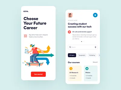 Koya Mobile application design interface startup ui ux