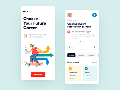 Koya Mobile application design interface startup ui ux