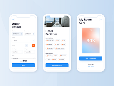 Hotel check-in check in design hotel mobile ui