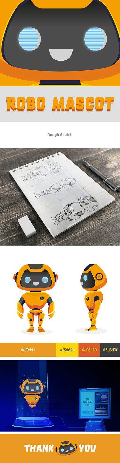 Robo Mascot design drawing illustration mascot