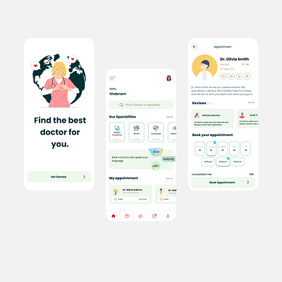 Medical App-Light Mode app app design design figma health care app medical app mobile app ui uidesign uiux uiuxdesign