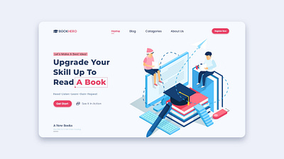 education landing page class room course design education education website header hero illustration landing page learn minimal ui ui design ux web website